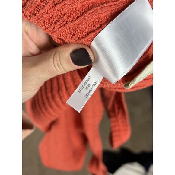 Madewell Minton Scoop Sweater Tank Orange Knit Size Medium Cotton Blend Women’s - Picture 5 of 6